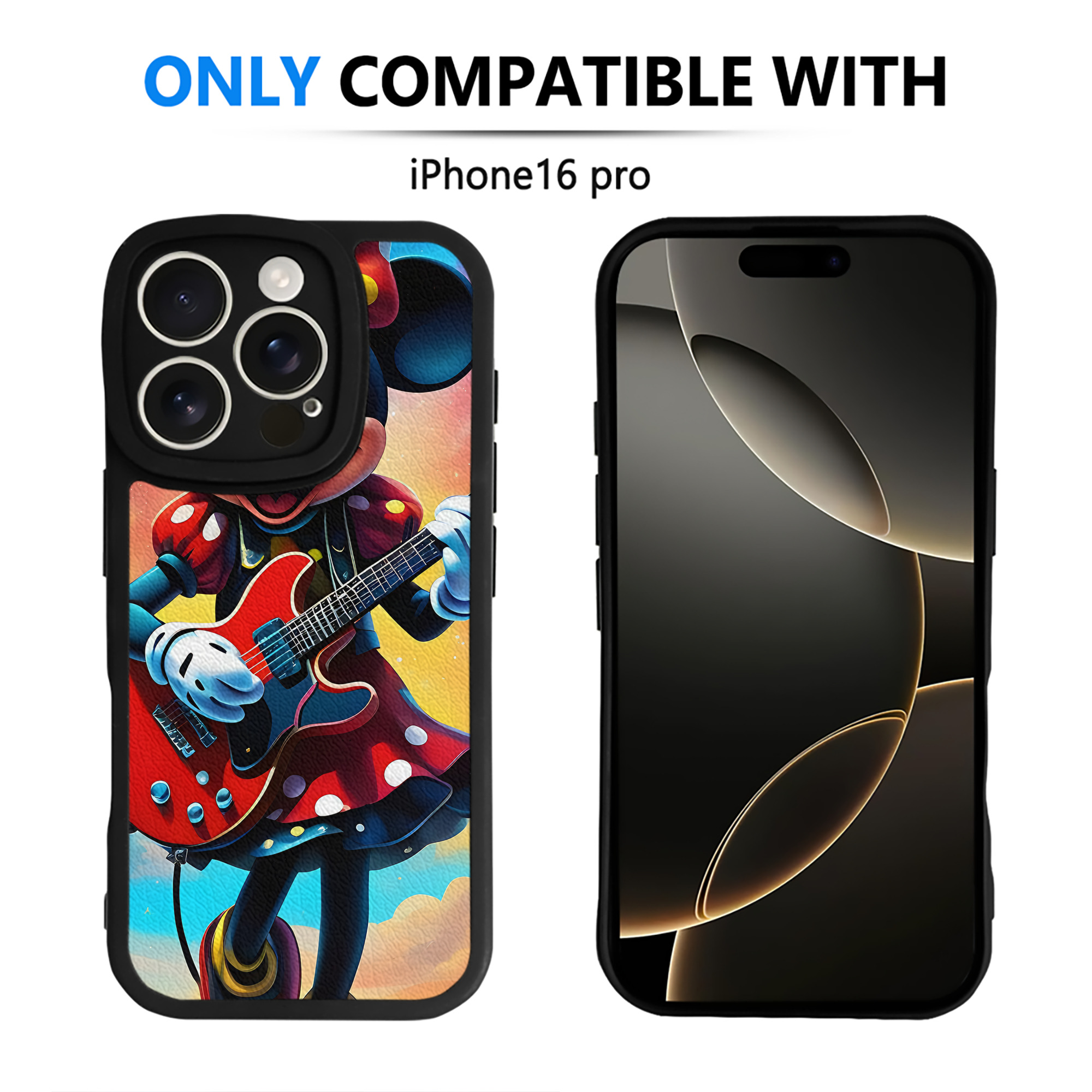 （画像用） ミッキーマウス Mickey Mouse 【iPhone 16シリーズ対応】シリコンスマホケース（レザー調） 材質：シリコン
